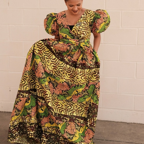 Women African print full length maxi dress - Picture 6 of 7